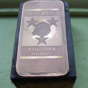 Knit Dishcloth Vintage Letterpress Printers Block