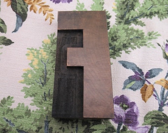 Large Letter F Antique Letterpress Wood Type Printing Block