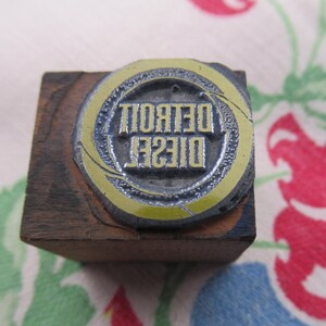 Detroit Diesel Engine Logo Vintage Letterpress Printing Block