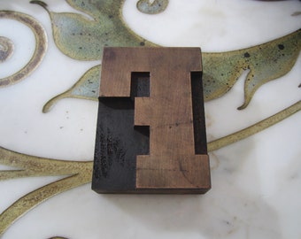 Letter F Antique Letterpress Wood Type Printers Block