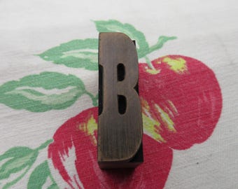 Letter B Antique Letterpress Wood Type Printing Block Serif