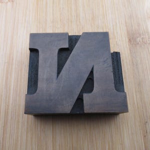 Antique Letterpress Wood Type Printers Block Letter N Wide