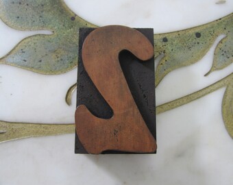 Antique Letterpress Wood Type Printing Block Number Two 2