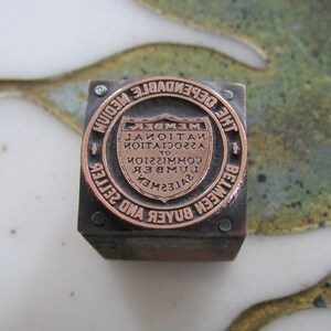 National Association of Commission Lumber Salesmen Vintage Buchdruck Block