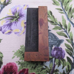 Letter L Antique Letterpress Wood Type Printing Block