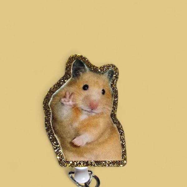 Peace Out Hammy de Hamster intrekbare badgehaspel Werk-ID