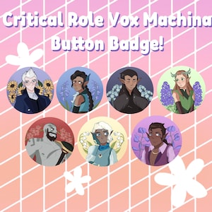 Vox Machina Critical Role Button Pins