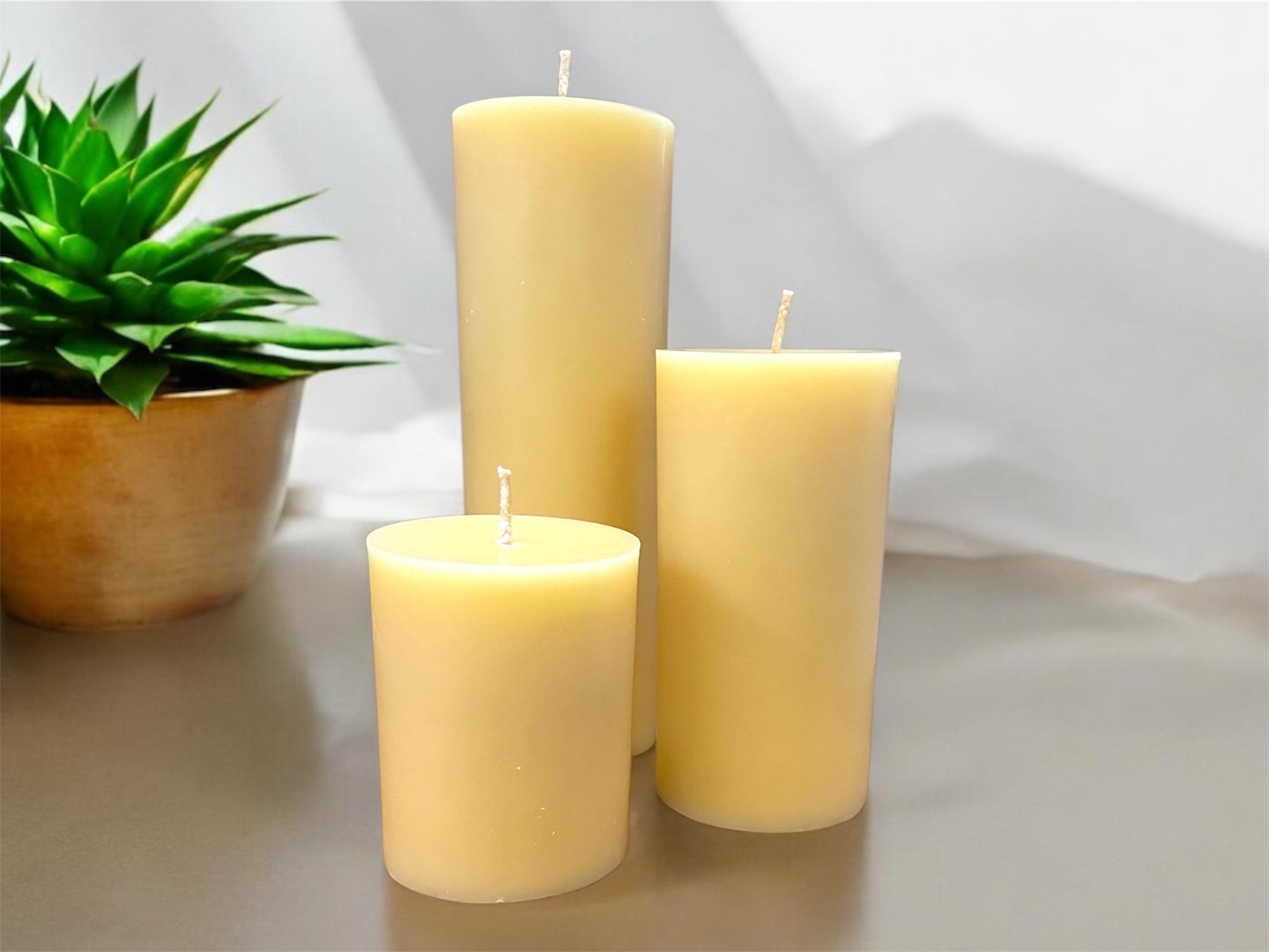 BEESWAX PILLAR CANDLES. 100% Pure Australian Hand Poured Beeswax ...