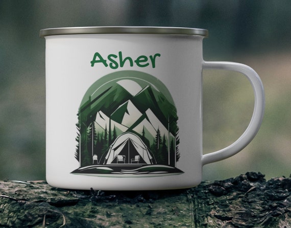 Personalized Kids Camping Mug, Camping Mug, Personalization, Custom, Cute Gift Mug, Personalized Adult Camping Mug,Enamel Camping Mug