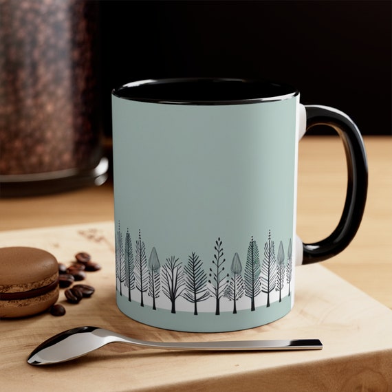 Tree Mug, Light Blue Mug, Coffee Mug, Tree Lover Mug, Modern Design Mug, Mother's Day Mug, Happy Mother's Day