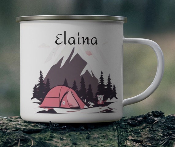 Personalized Camp Mugs, Mugs for Family Camping, Hot Chocolate Mug, Coffee Mug, Kids Love Mugs Too, Camper Coffee,Enamel Camping Mug