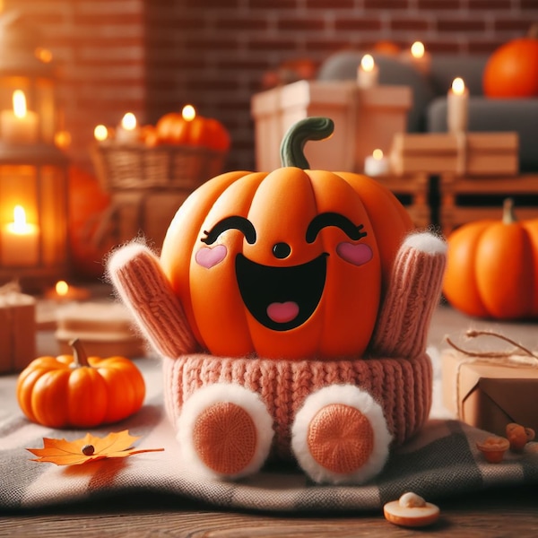 Sweet Happy Pumpkin Animation Characters (15pc PNG - PDF - SVG)