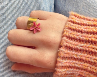 Ring with 1 Customizable Flower - Tiare Model