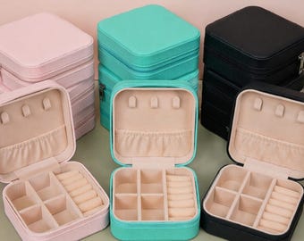 Luxe Voyage Jewelry Travel Case • Compact Jewelry Organizer Gift Box • Rings, Earrings & Necklaces