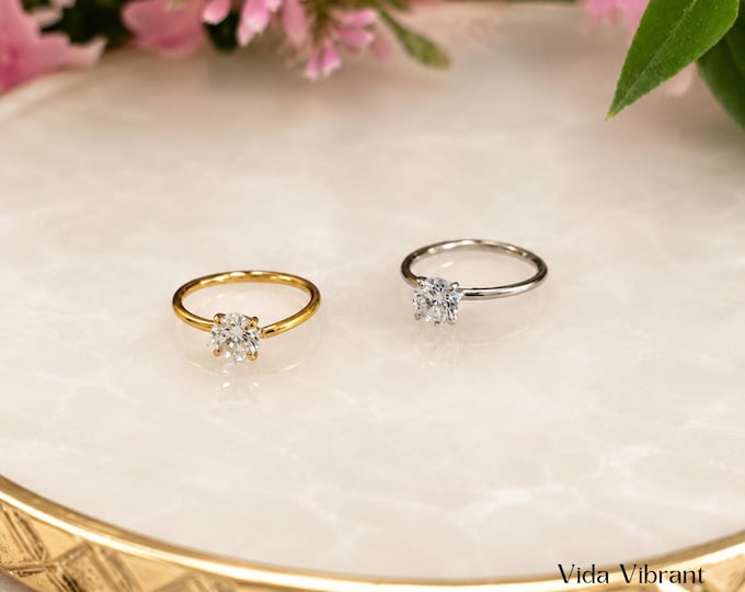 I Do Solitaire Nose Hoop | 20G Gold or Silver Nose Piercing