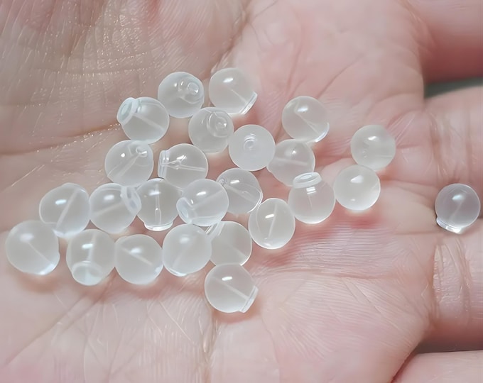 Silicone Ball Earring Backs (2 Pairs) • No-Prick Comfort Post Covers • Safety Backings That Cover Posts
