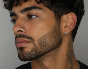 Fake Nose Ring. Surgical Steel Clip-On Hoop. Faux Lip, Ear, Cartilage Jewelry.