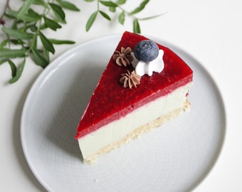 Vegan Tofu no bake Cheesecake with raspberries and matcha | Plant based recipe Easy guide How to Bake Homemade Cake