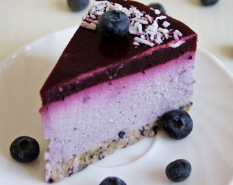 Vegan Tofu no bake Cheesecake with blueberries and blackcurrants | Plant based recipe Easy guide How to Bake Homemade Cake