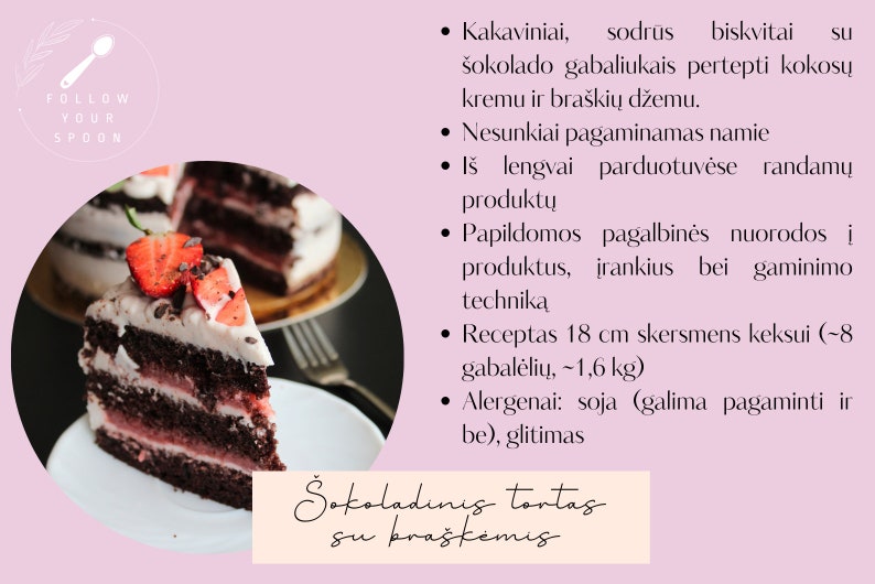 Šokoladinis tortas su braškėmis Veganiškas receptas image 4