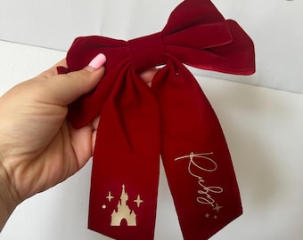 Disneyland / Disneyworld velvet personalised bow / for adults and children