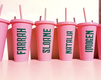 Personalised Wicked style Glinda and Elphaba cold cup tumbler
