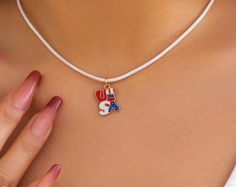 USA Heart Star Flag Patriot Necklace