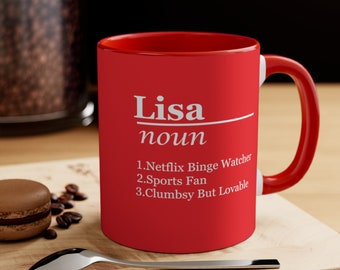 Taza grabada humorística personalizada - Regalo de definición de nombre