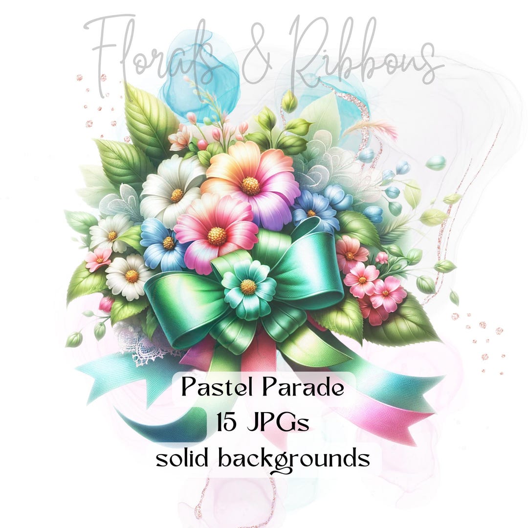 Parade Ribbons Pastel Parade - Florals & Ribbons - Clipart Collection: Spring, Summer ...
