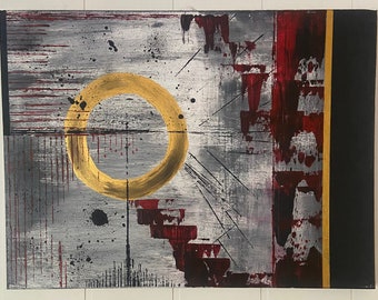 Spiritual Abstract Wall Art: Acrylic Painting 18”x24” Canvas