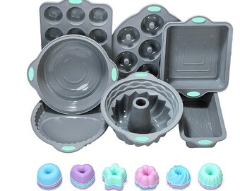 Ensemble de 31 moules à pâtisserie en silicone antiadhésifs Ensembles de moules en silicone sans BPA avec cadre renforcé en métal