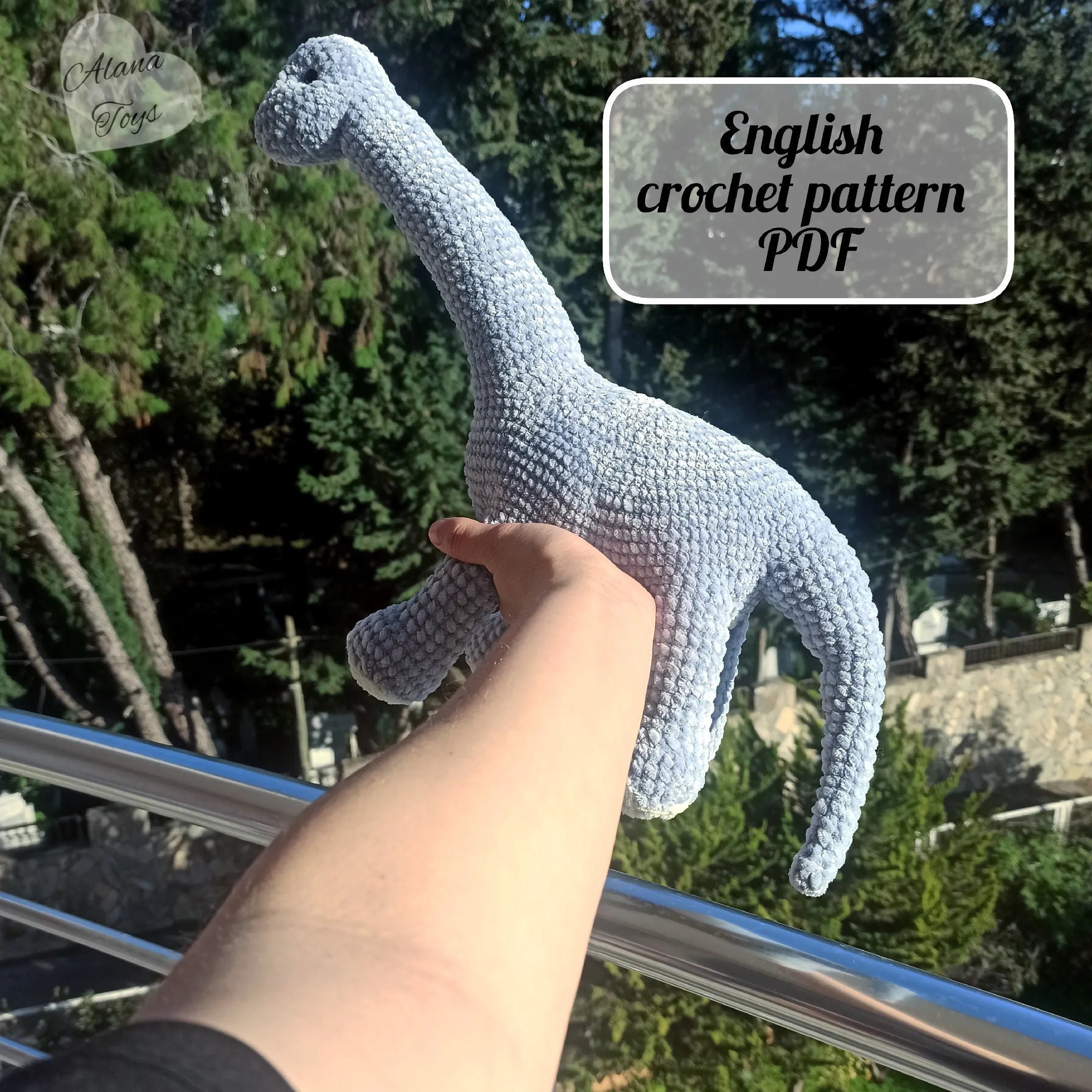 30 Dinosaur Crochet Patterns for Roaring Cute Amigurumi Projects 8 Diplodocus Dinosaur Crochet Pattern