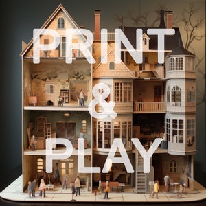 VIDA EM PASTEL Casa de bonecas de papel para imprimir
