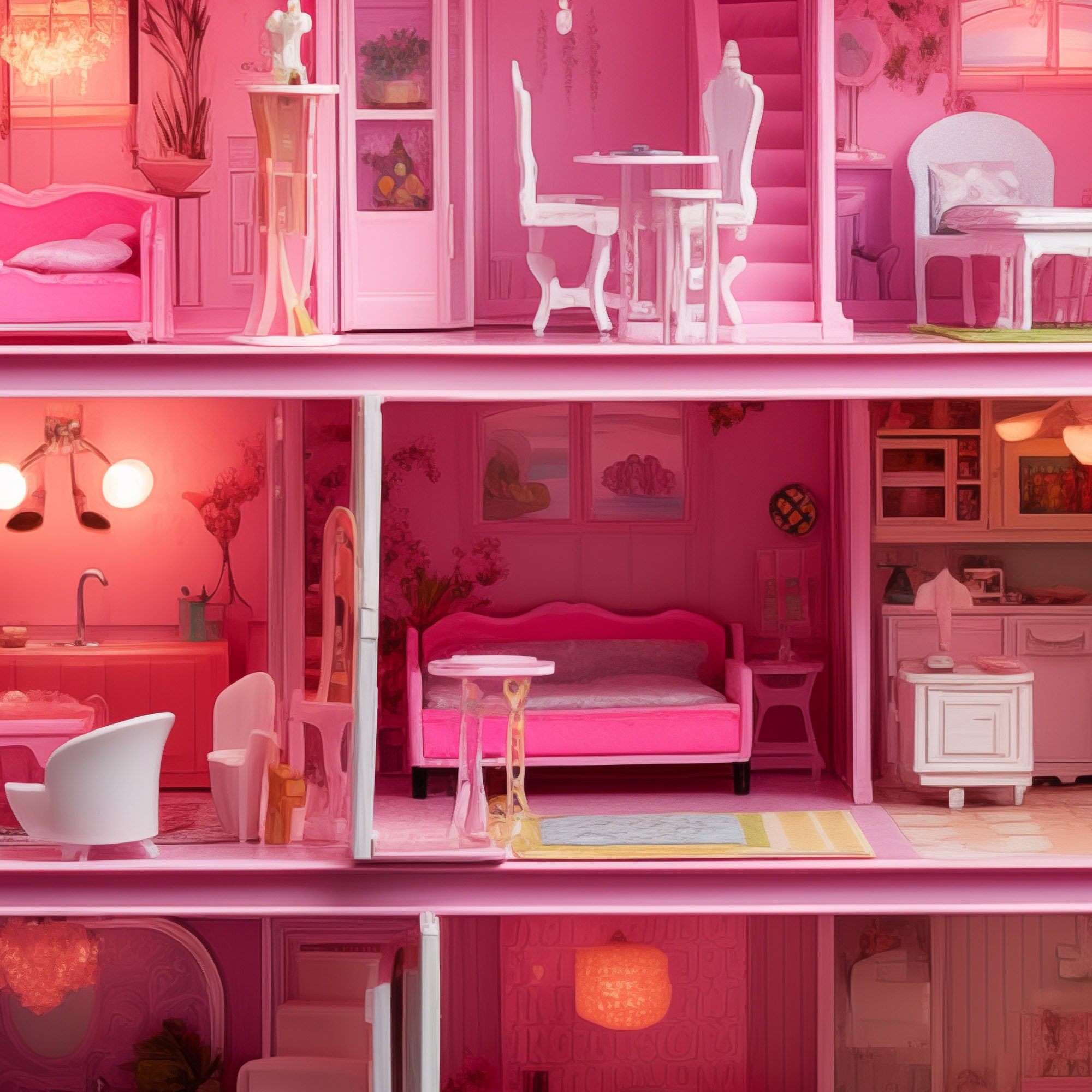 BARBIE Printable Paper Doll House From Famous Fairy Tales and Movies - Etsy