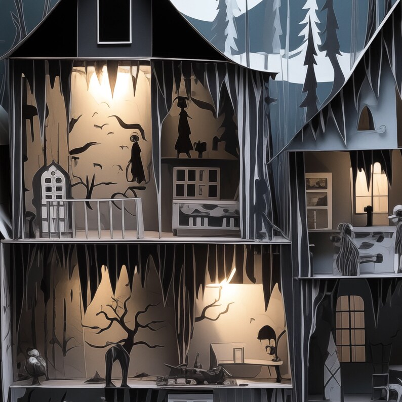 TIM BURTON Printable Paper Doll House From Famous Fairy Tales and ...
