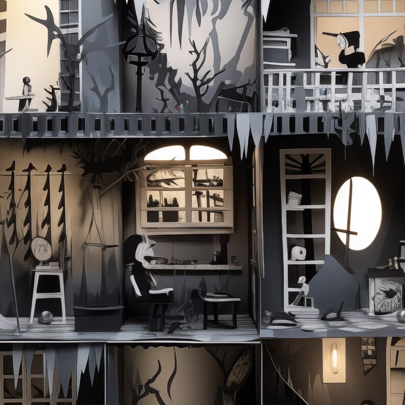 TIM BURTON Printable Paper Doll House From Famous Fairy Tales and ...