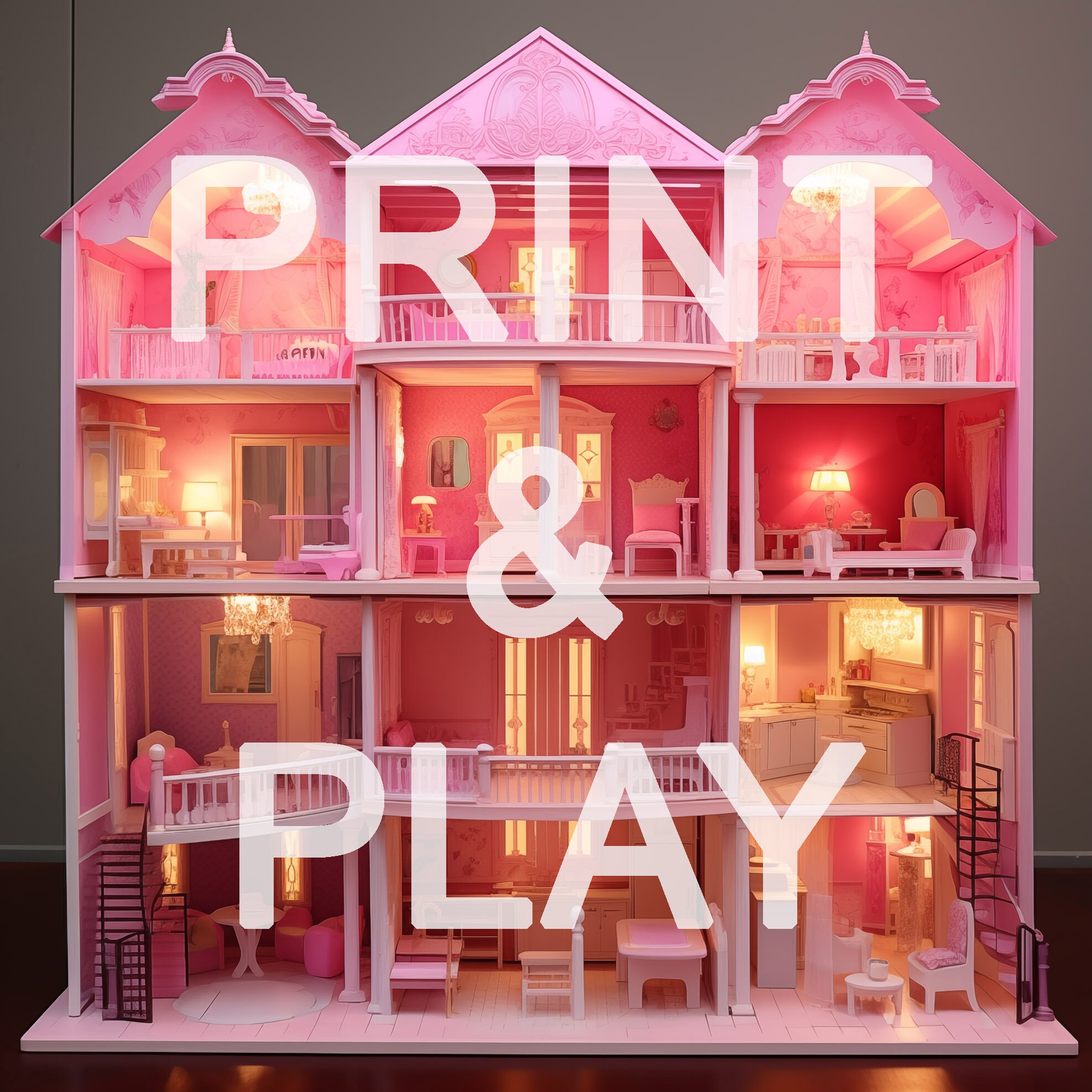 BARBIE Printable Paper Doll House From Famous Fairy Tales and Movies - Etsy