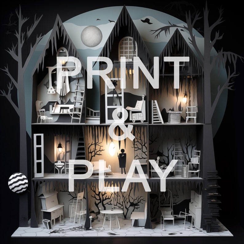 TIM BURTON Printable Paper Doll House From Famous Fairy Tales and ...