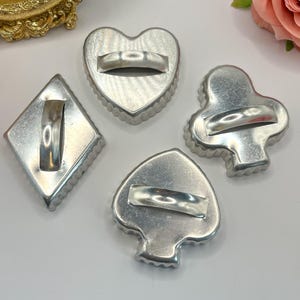 Vintage  | Aluminum Metal Cookie Cutters, Heart Cookie Cutter, Diamond Cookie Cutter, Ace of Spades Cookie Cutter, Club Cookie Cutter