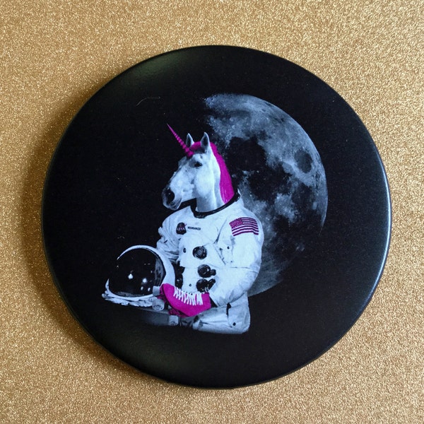 GIANT Magnet - Roller Skating Unicorn Astronaut 3.5 Inch Magnet - Roller Derby, Fridge Magnet, Refrigerator Magnets, Unicorn Magnet