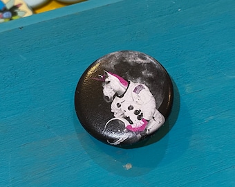 1.25" Button - Astronaut Unicorn - Color (pack of ten)