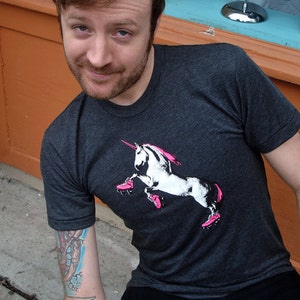 Roller Skating Unicorn Shirt Crew Neck image 5