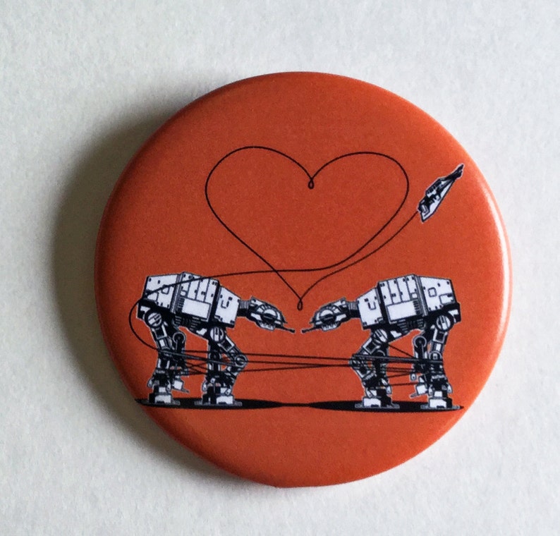 Orange AT-AT Love 2.25 Inch Magnet Star Wars Magnet, Fridge Magnet, Refrigerator Magnets, Star Wars Gift, Star Wars Party image 2