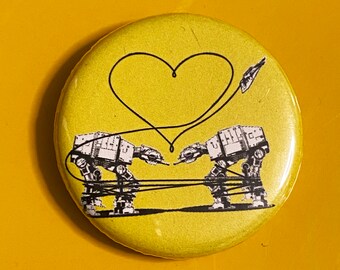 1.25 Inch Magnet: Love AT-AT First Sight - Yellow