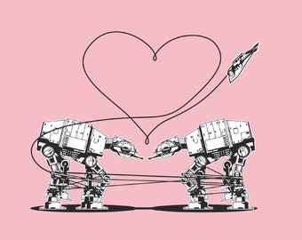 Postcard: Love AT-AT First Sight - Pink