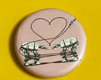 1.25 Inch Magnet: Love AT-AT First Sight - Pink