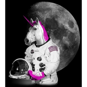 Postcard: Roller Skating Unicorn Astronaut image 1