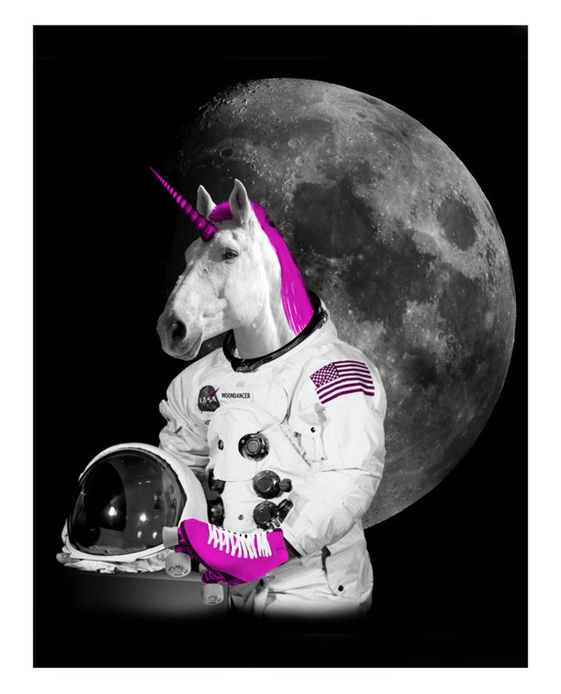 Postcard: Roller Skating Unicorn Astronaut image 1