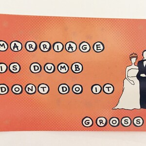 Postcard: Marriage is Dumb. Don't Do It. Gross. image 4