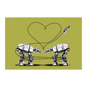 Postcard: Love AT-AT First Sight - Green